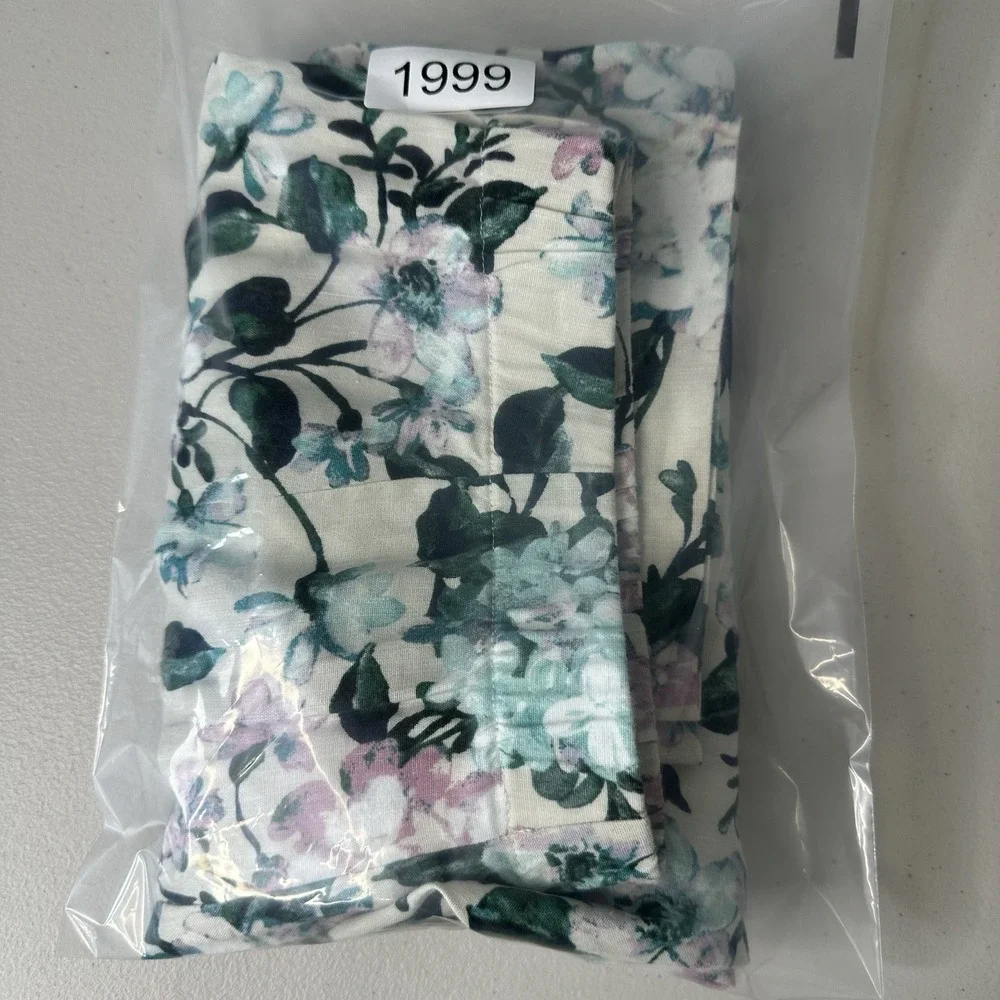 J‎ Jill Cropped Pants Floral Linen Blend Size Large